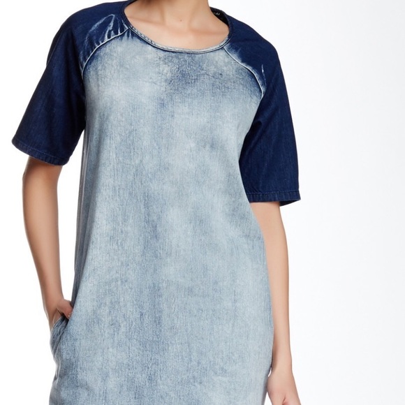 Harlow & Graham Denim Colorblock Dress - Picture 3 of 6